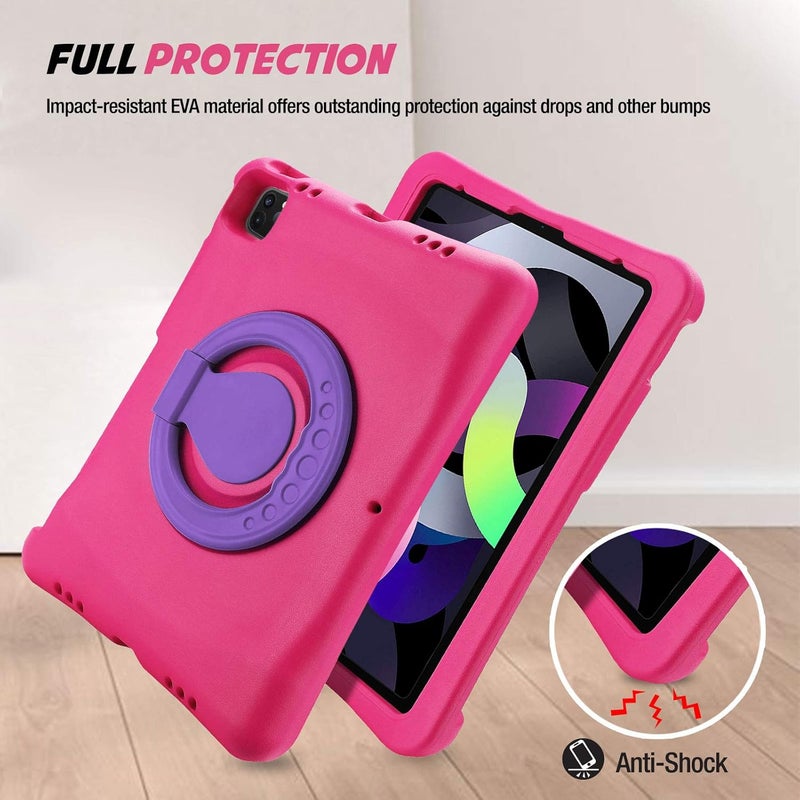 Procases Kids Case For Ipad Air 10.9'' 5Th Gen 2022/4Th Gen 2020, Ipad Pro 11 2020/2018, Shockproof Rotate Handle Fold Stand Lightweight Kids Friendly Case –Magenta - Image 4