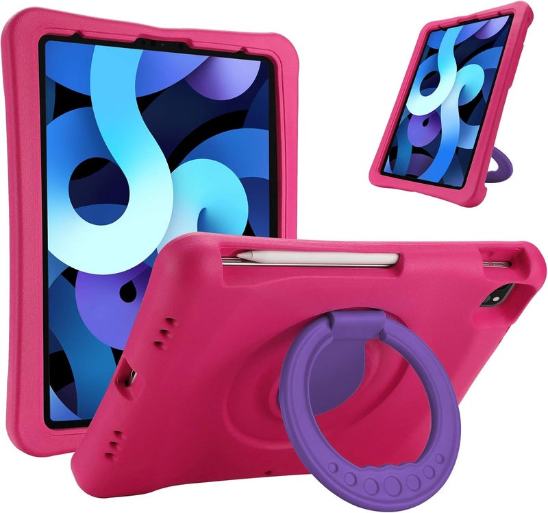 Procases Kids Case For Ipad Air 10.9'' 5Th Gen 2022/4Th Gen 2020, Ipad Pro 11 2020/2018, Shockproof Rotate Handle Fold Stand Lightweight Kids Friendly Case –Magenta - Image 1