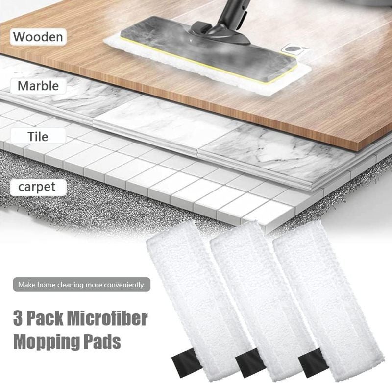 Microfiber Terry Cloth Mop Pads Replacement Set - 6 Pack Nozzle Covers for Kher SC2 SC3 SC4 SC5 Models - Image 2
