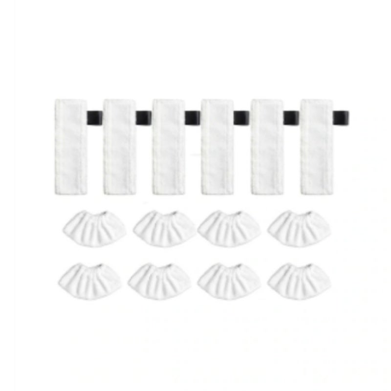 Microfiber Terry Cloth Mop Pads Replacement Set - 6 Pack Nozzle Covers for Kher SC2 SC3 SC4 SC5 Models - Image 1