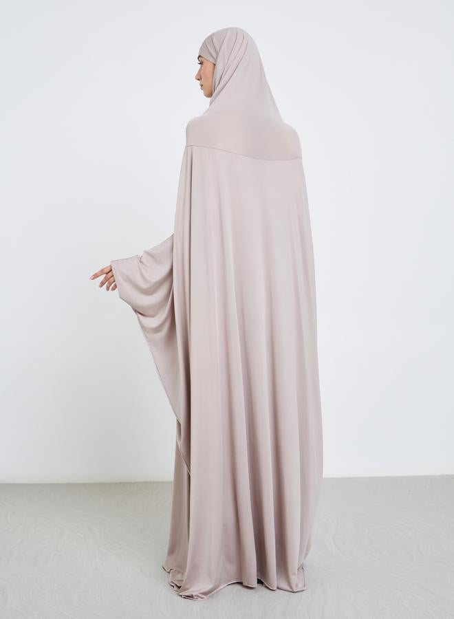 Take Two Grey Batwing Sleeve Hooded Abaya - Image 4