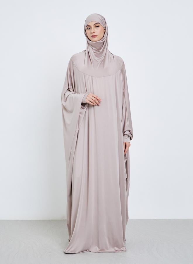 Take Two Grey Batwing Sleeve Hooded Abaya - Image 1