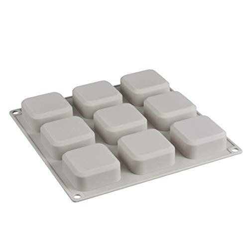 EchoDone 9 Cavities Square Soap Mold DIY Handmade Silicone Mold for Soap Making Candle Cake Baking Lotion Bar Molds - Image 1