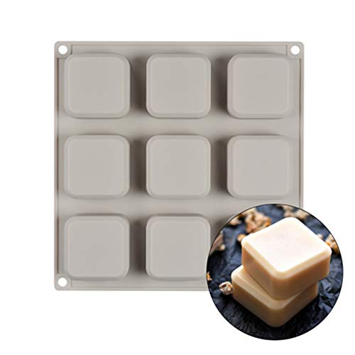 EchoDone 9 Cavities Square Soap Mold DIY Handmade Silicone Mold for Soap Making Candle Cake Baking Lotion Bar Molds - Image 3
