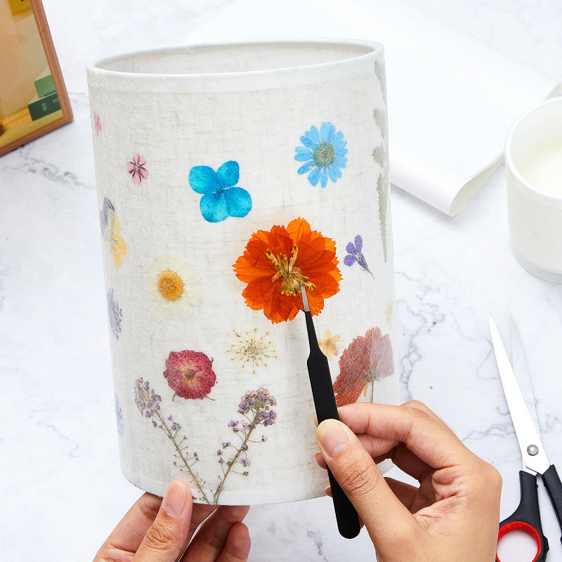 Hortsun Pressed Flower Lamp Vintage Table Small Lamp Cottagecore Decor Boho Night Light Decorative Rustic Night Light for Bedroom, Living Room or Office, Valentine Gift for Women(DIY Style) - Image 4
