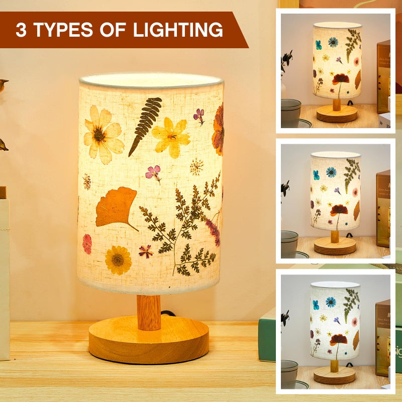 Hortsun Pressed Flower Lamp Vintage Table Small Lamp Cottagecore Decor Boho Night Light Decorative Rustic Night Light for Bedroom, Living Room or Office, Valentine Gift for Women(DIY Style) - Image 5