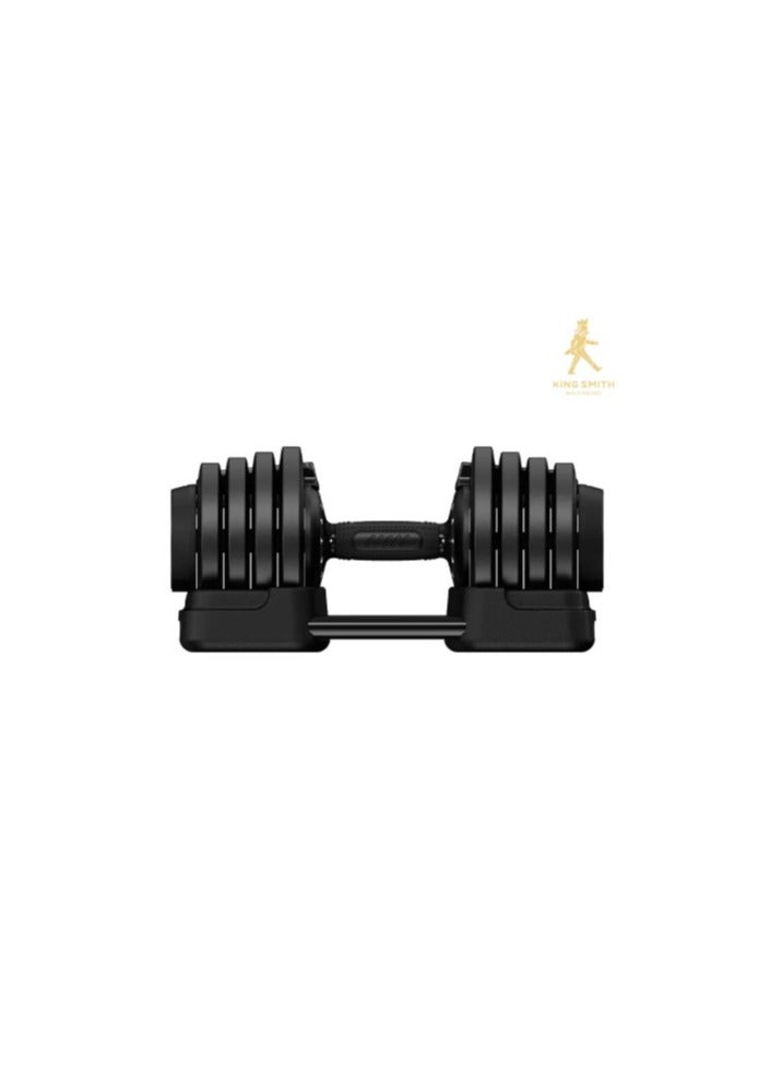 Kingsmith 18KG adjustable dumbbell (1 pc) | 4 weight plates | adjustable weight from 1.5 - 18kg | non-slip handle | Safety Lock Design | Black - Image 1
