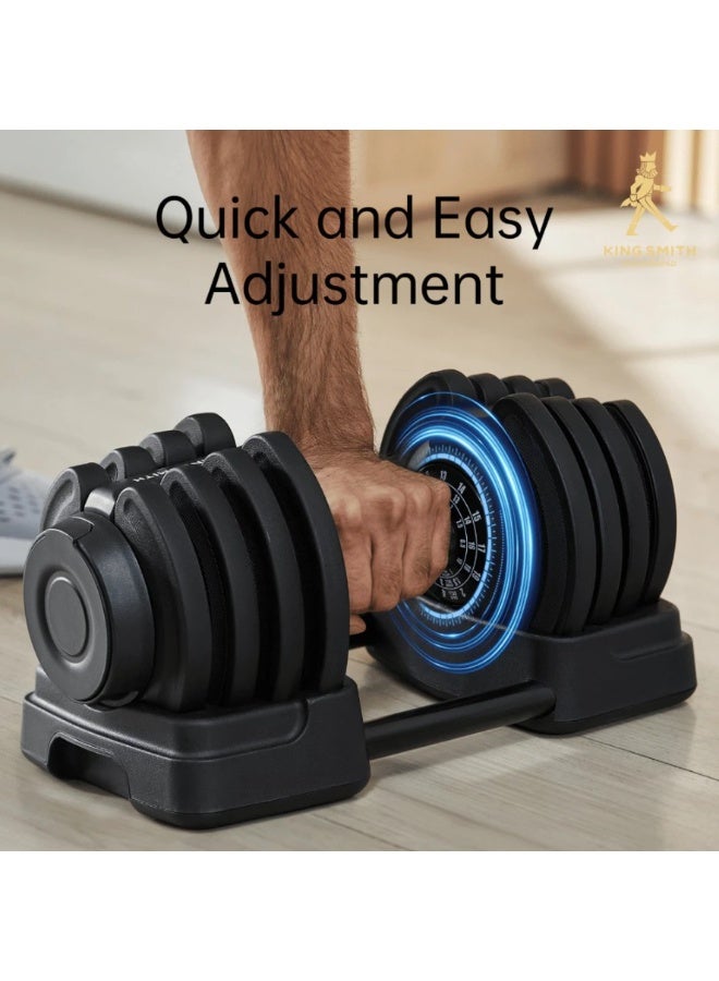 Kingsmith 18KG adjustable dumbbell (1 pc) | 4 weight plates | adjustable weight from 1.5 - 18kg | non-slip handle | Safety Lock Design | Black - Image 5