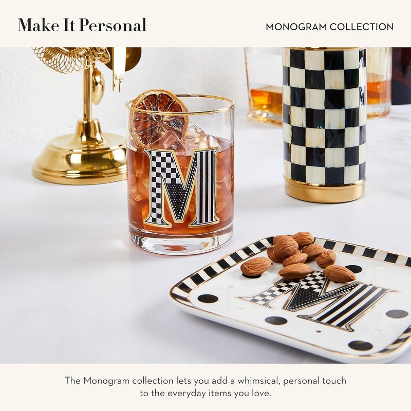 mackenzie childs MACKENZIECHILDS Monogram Dish Decorative Ceramic Letter Plate 5 34 Square N - Image 3