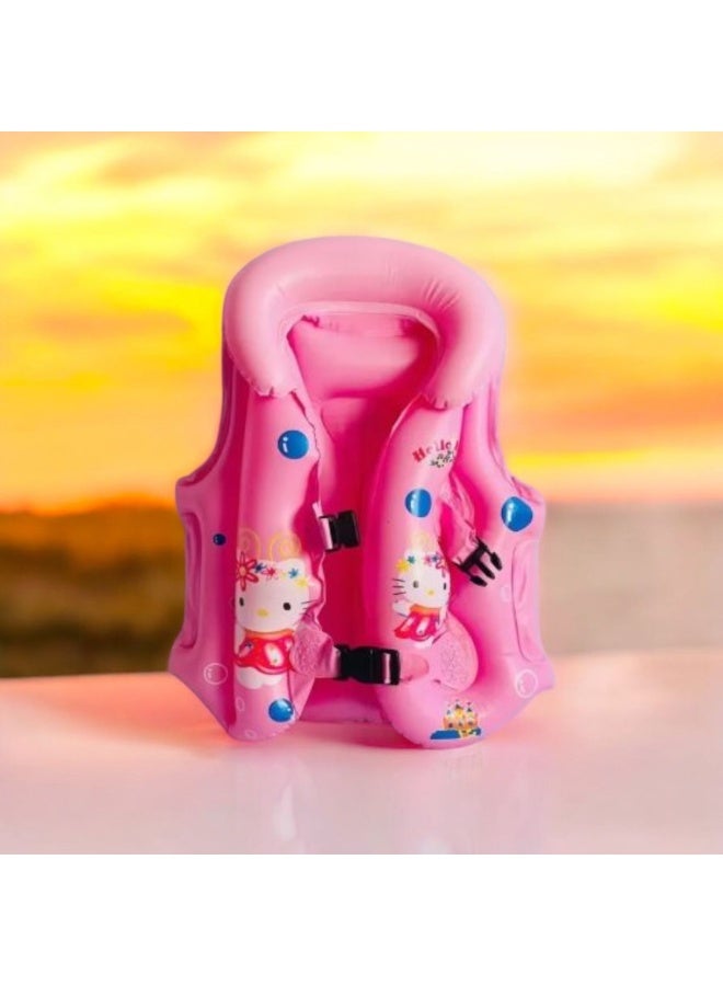 Hello Kitty Hello Kitty Kids Inflatable Life Jacket – Pink Safety Vest for Ages 4-6  SIZE19 – Pool, Beach, & Boating Gear - Image 3