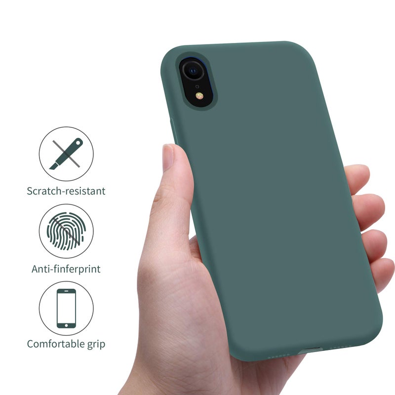OTOFLY iPhone XR Case, Military Grade Drop Protection, Premium Soft Liquid Silicone Rubber Full-Body Protective Bumper Case for iPhone XR 6.1 inch (Pine Green) - Image 5