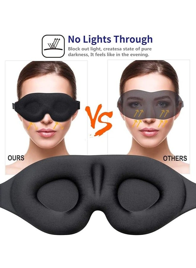general 3D Sleeping Masks for Men and Women, Upgraded Eye Mask, Contoured Mask with Adjustable Shoulder Straps, Breathable and Soft, Suitable for Sleep, Black - Image 2