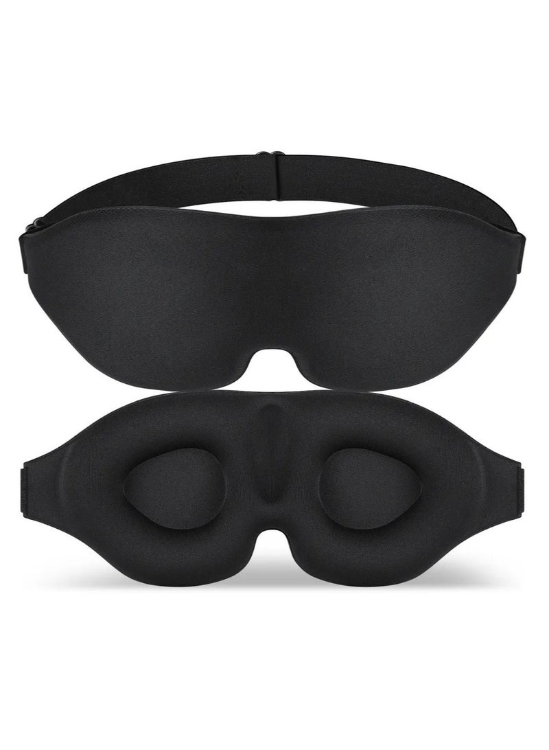 general 3D Sleeping Masks for Men and Women, Upgraded Eye Mask, Contoured Mask with Adjustable Shoulder Straps, Breathable and Soft, Suitable for Sleep, Black - Image 1