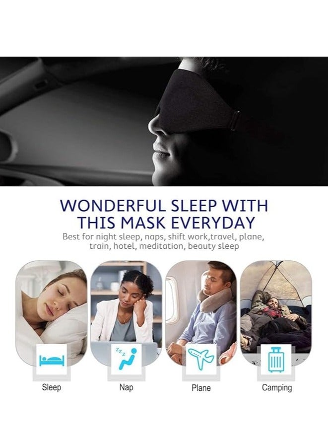 general 3D Sleeping Masks for Men and Women, Upgraded Eye Mask, Contoured Mask with Adjustable Shoulder Straps, Breathable and Soft, Suitable for Sleep, Black - Image 4