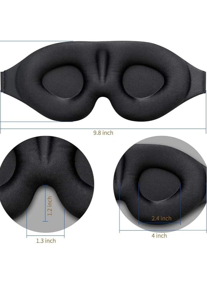 general 3D Sleeping Masks for Men and Women, Upgraded Eye Mask, Contoured Mask with Adjustable Shoulder Straps, Breathable and Soft, Suitable for Sleep, Black - Image 5