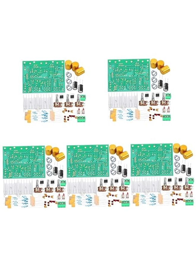 Stereo Amplifier Board Kit Dual Channel Treble Bass Control Easy Assembly 9X7 5X3CM Green 5pcs - Image 1