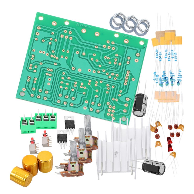 Stereo Amplifier Board Kit Dual Channel Treble Bass Control Easy Assembly 9X7 5X3CM Green 5pcs - Image 3