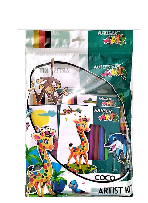 Hauser artz bundle of technica pencils, big erasers, sharpners, wax crayons jumbo & brush and write sketch pens