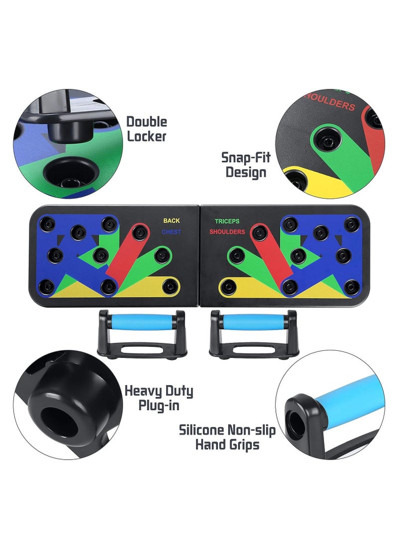 JAJEEK Push Up Rack Board – 9-in-1 Multifunctional Foldable Fitness Board with Handle – Body Muscle Training Rack for Home or Outdoor Fitness – Full Body Workout System for Men and Women - Image 2