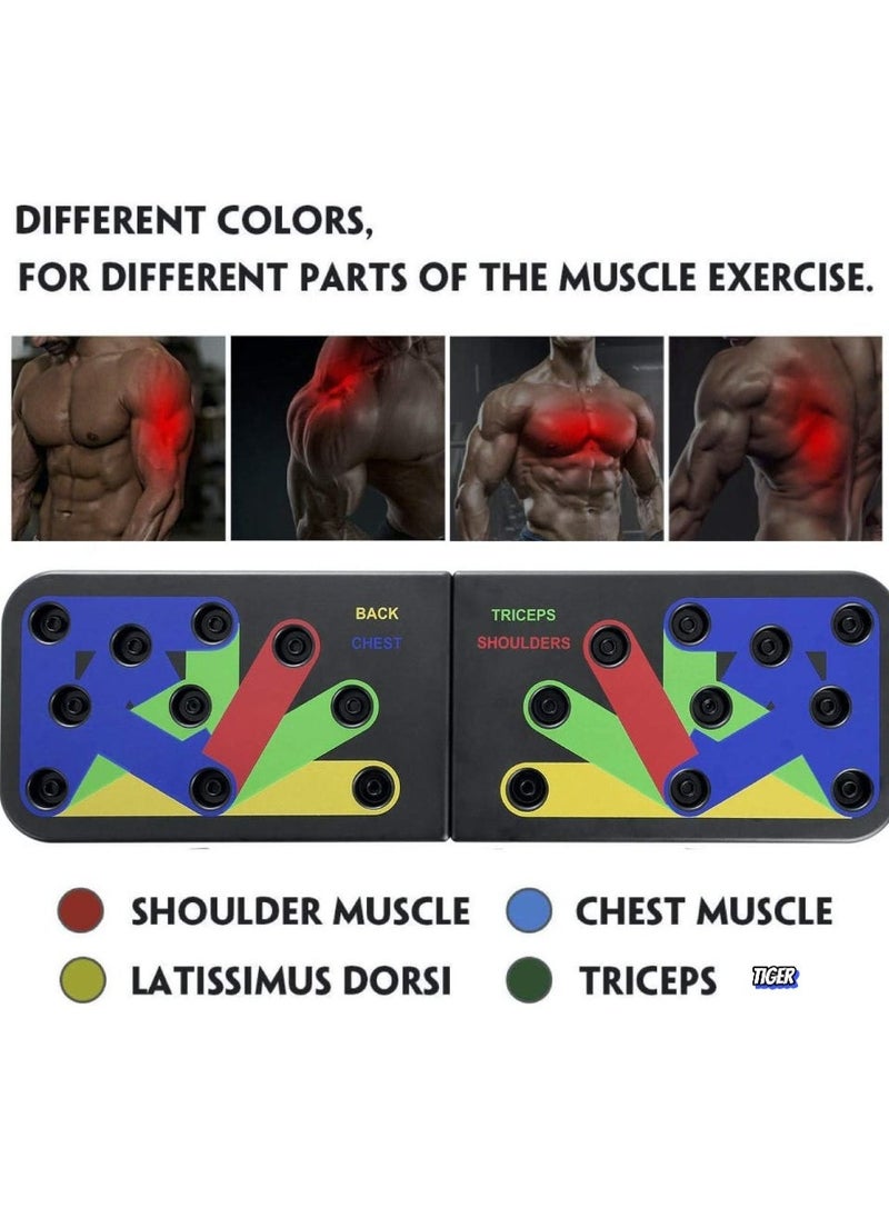 JAJEEK Push Up Rack Board – 9-in-1 Multifunctional Foldable Fitness Board with Handle – Body Muscle Training Rack for Home or Outdoor Fitness – Full Body Workout System for Men and Women - Image 1