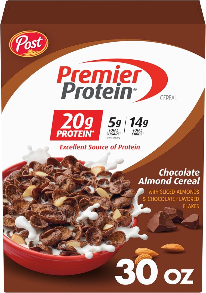 Premier Protein Chocolate Almond Cereal with Sliced Almonds - 30 oz - Image 1