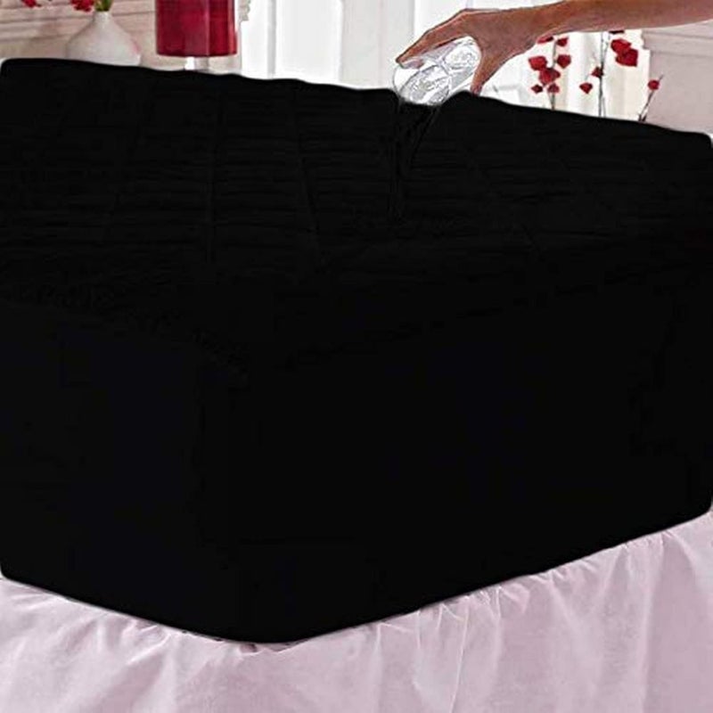 Cambik Cambik Premium Waterproof Polyester Mattress Protector Attached Elastic for Easy Fit Luxury Breathable Mattress Pad Cover Smooth Fitted Hygiene Baby Care Washable 6 x 6 Feet  - Image 2