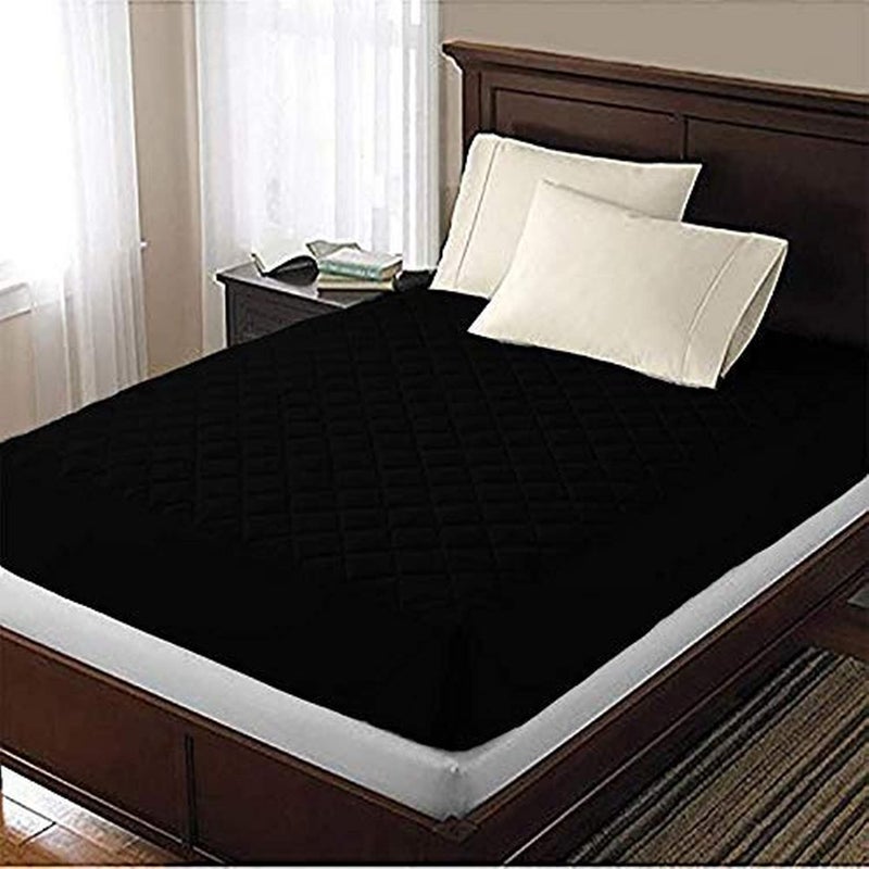 Cambik Cambik Premium Waterproof Polyester Mattress Protector Attached Elastic for Easy Fit Luxury Breathable Mattress Pad Cover Smooth Fitted Hygiene Baby Care Washable 6 x 6 Feet  - Image 1