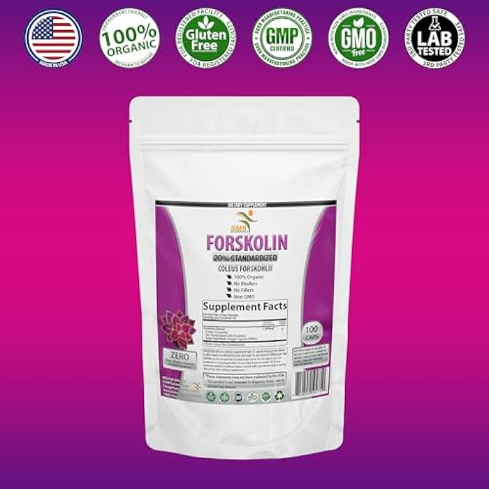 SMSHEALTHPRODUCTS.com Pure Forskolin Extract Supplement with Potent Coleus Forskohlii 20% Standardized 1,000 mg for Enhanced Energy - Plant-Based Energy Supplements for Women and Men - 100 Veggie Capsules - Image 4