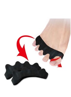BORDER FOR TRAVELER Toe Separators Spacers Use for Health Beauty Pedicures Plantar Fasciitis Hammer Toes Claw Toes Other Foot Conditions Pedicures for Men and Women 2Pcs Black  - Image 1