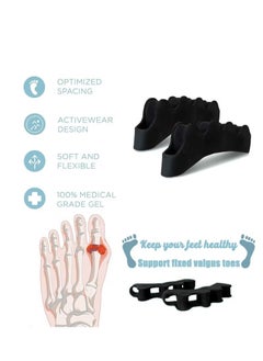 BORDER FOR TRAVELER Toe Separators Spacers Use for Health Beauty Pedicures Plantar Fasciitis Hammer Toes Claw Toes Other Foot Conditions Pedicures for Men and Women 2Pcs Black  - Image 5