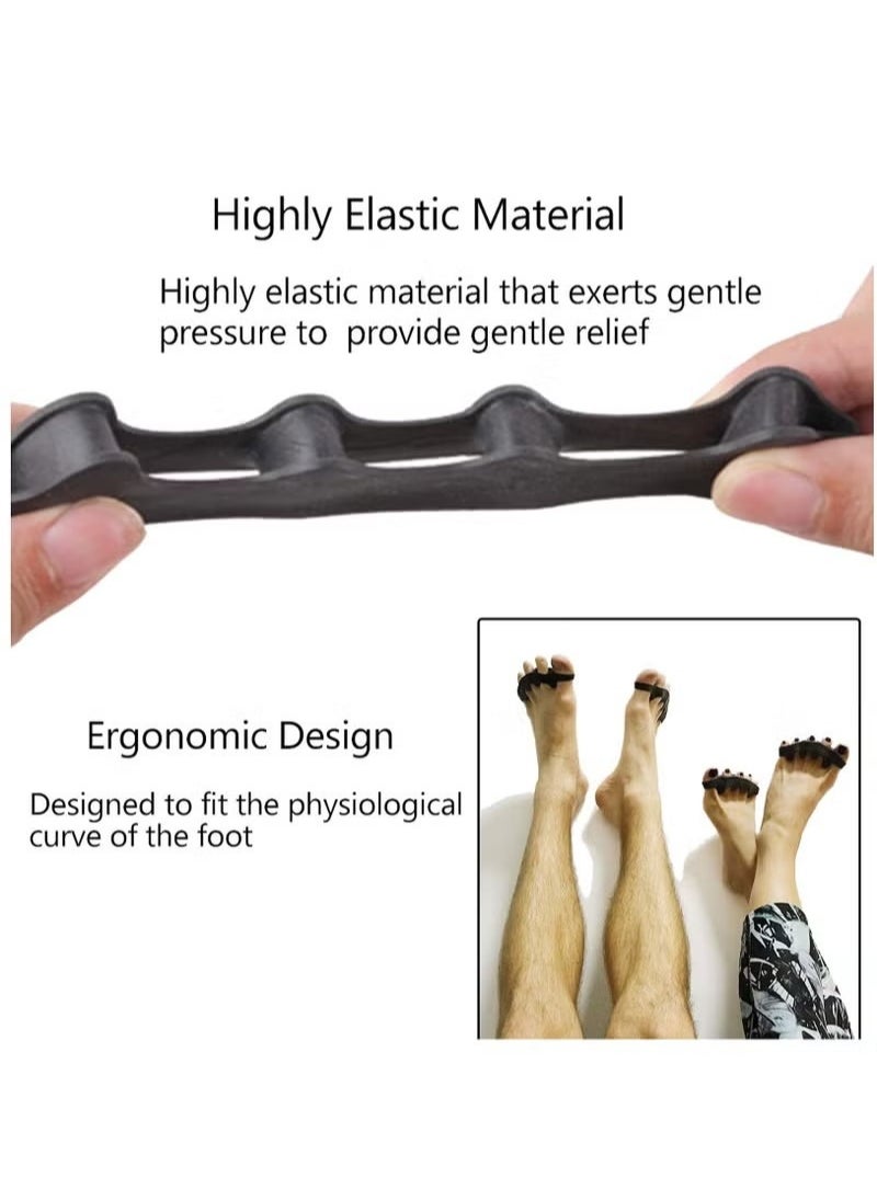 BORDER FOR TRAVELER Toe Separators Spacers Use for Health Beauty Pedicures Plantar Fasciitis Hammer Toes Claw Toes Other Foot Conditions Pedicures for Men and Women 2Pcs Black  - Image 3