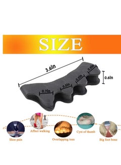 BORDER FOR TRAVELER Toe Separators Spacers Use for Health Beauty Pedicures Plantar Fasciitis Hammer Toes Claw Toes Other Foot Conditions Pedicures for Men and Women 2Pcs Black  - Image 4