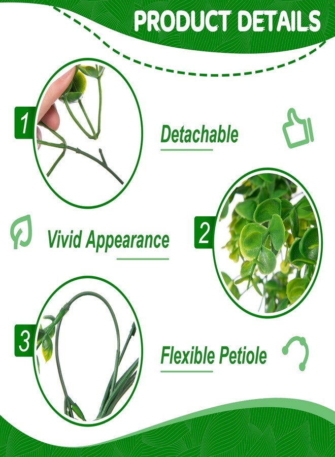 Hrobek Fake Hanging Plants, 2pcs Lifelike Artificial Eucalyptus Greenery for Spring Summer Decoration, Faux Vine Plant for Wall Shelf Home Office Patio Indoor Outdoor Decor - Image 2