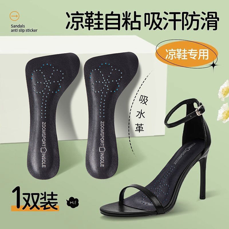 High Heel Sandal Insoles Self-Adhesive Sweat Absorbent Comfort Pads Noirnoir 