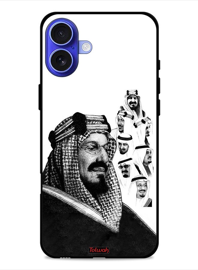 Tolwak Apple iPhone 16 Protective Case Cover Kings Of Saudi Arabia BW Poster Art - Image 1