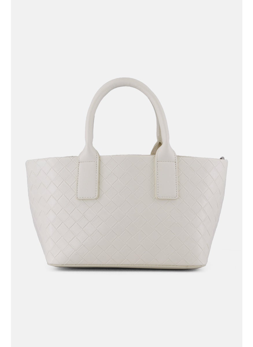 NAUTICA Women 3 In 1 Textured Handbag, White  - Image 3