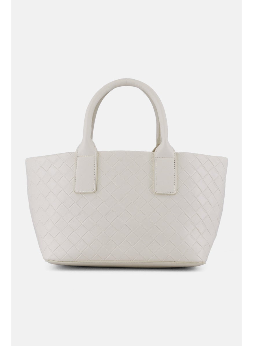 NAUTICA Women 3 In 1 Textured Handbag, White  - Image 2