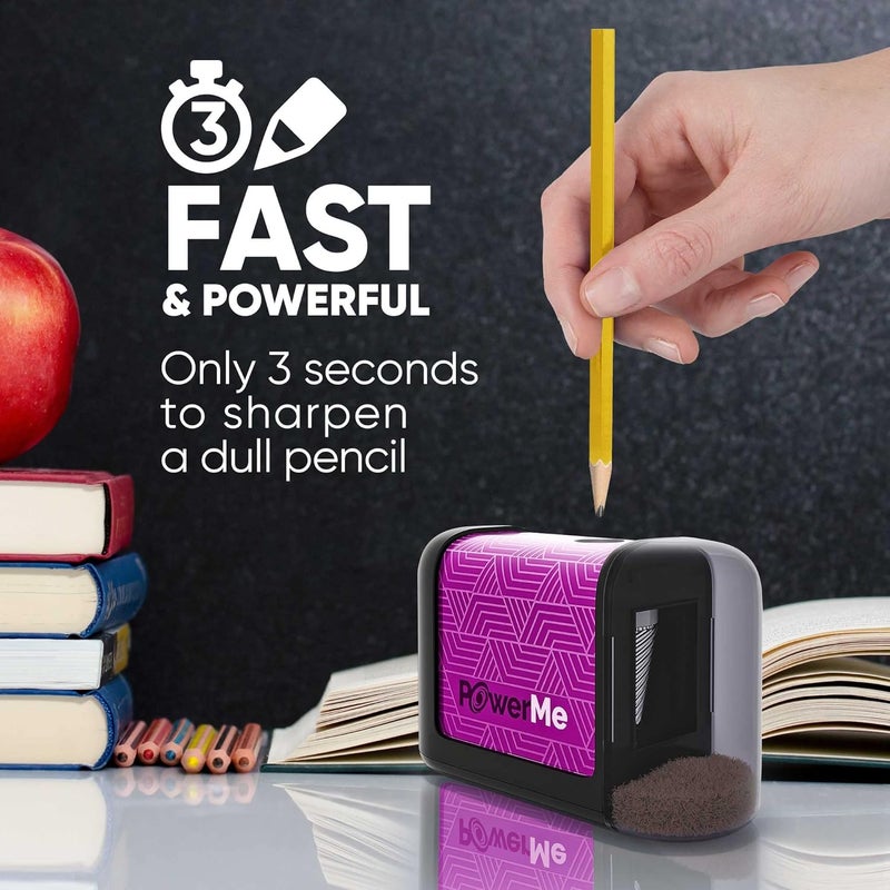 PowerMe Battery-Operated Electric Pencil Sharpener for Kids, School, Home, Office - for No. 2 Pencils and Colored Pencils - Image 4