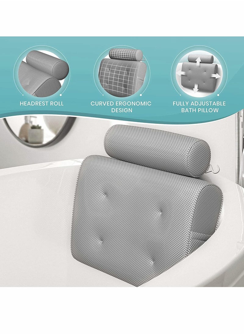 Bathtub Bath Pillow for Tub, Jacuzzi Bathtub Spa Pillow with Back and Headrest Cushion - Image 4