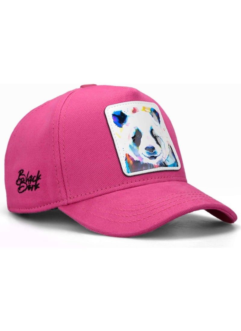 Black Börk BlackBörk V1 Kids Baseball Panda - Pink Children's Hat (Cap) with 3 Code Logo  - Image 1