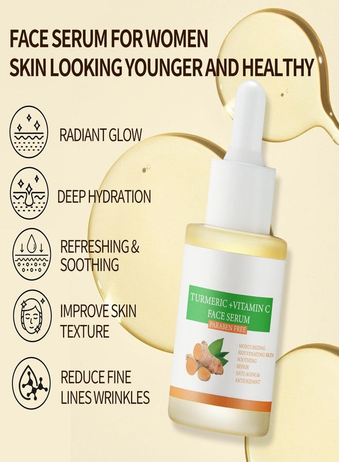 IREV Turmeric Vitamin C Face Serum For Women, Hydrating Serums For Face With Ginger For Dull Skin,Sun Damage, Fine Lines, For Plumper, Smoother Skin, Clarifying 30ml - Image 5