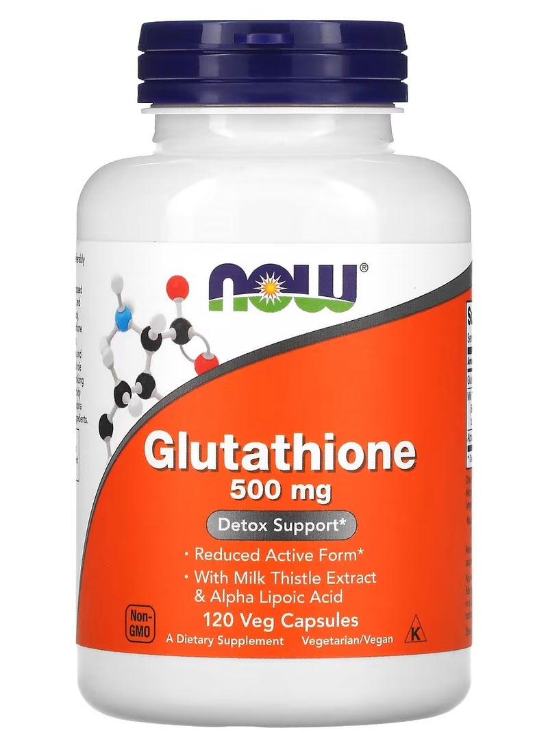 now Glutathione, 500 mg, 120 Veg Capsules - Image 1