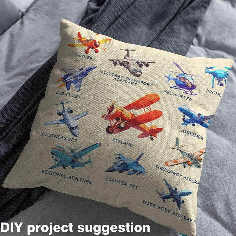 jejeloiu Aircraft Fabric by The Yard Airplane Print Upholstery Fabric Aircraft Flying Waterproof Indoor Outdoor Decor for DIY Sewing Craft Projects Helicopter Flying Plane 10 Yards Red Yellow - Image 4