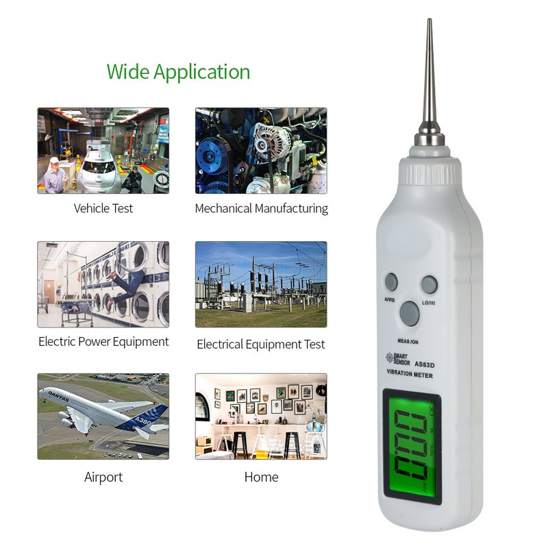 جهاز قياس الاهتزاز المحمول SMART SENSOR AS63D - مقياس الاهتزاز المحمول الرقمي المجهز بقياس الاهتزاز ومعايرة اختبار الاهتزاز - Image 4