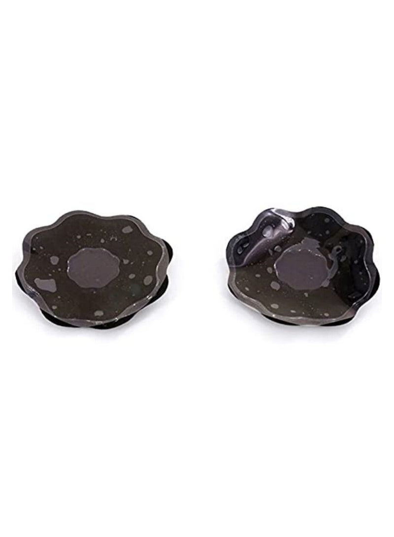 Glamroot Women's Reusable Cotton Silicone Nipple Sticker Cover Pasties Flower Shape Stick-on Petals , Black - Image 4