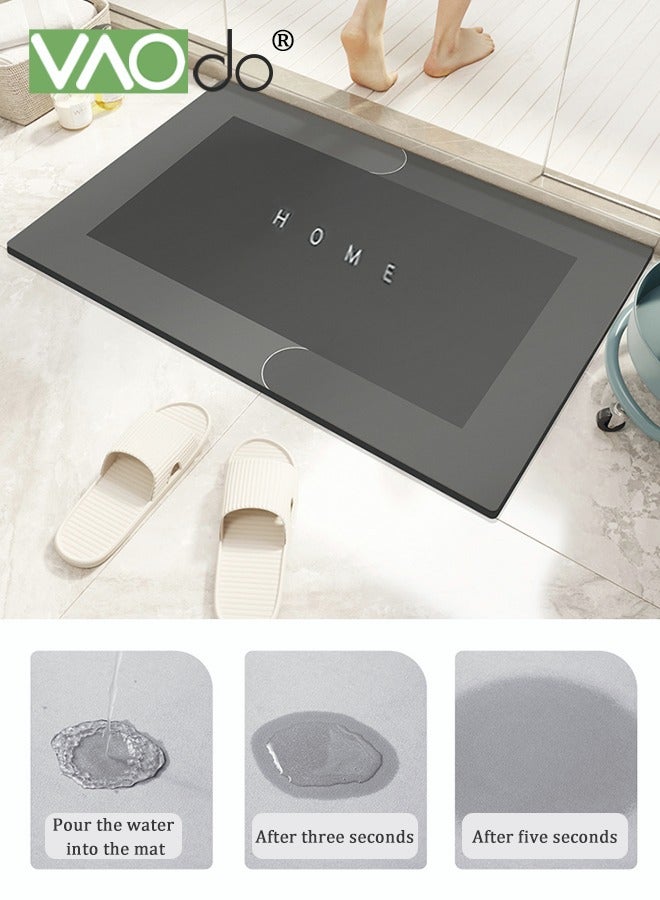 VAOdo حمام حصيرة سوبر ماصة الحمام وسادة المرحاض ماصة سجادة ضد الإنزلاق لا متعفن المطبخ الشرفة الكلمة حصيرة 60*90 سنتيمتر رمادي داكن - Image 2