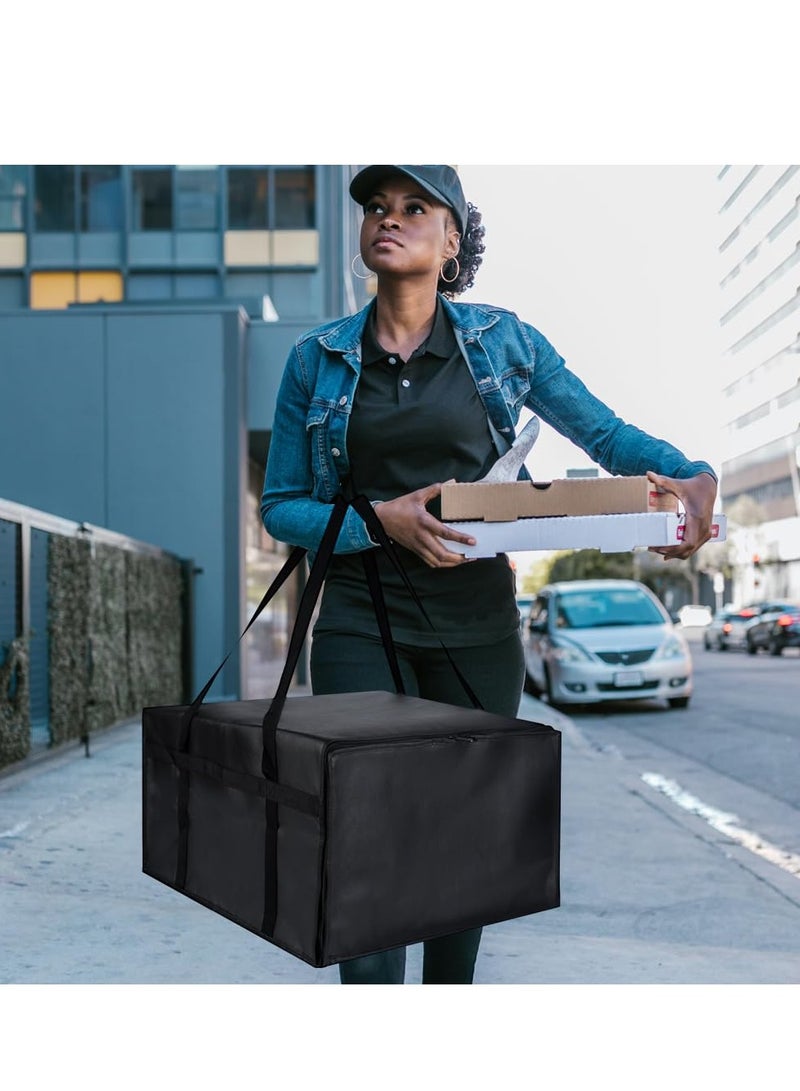 KASTWAVE Insulated Pizza Delivery Bag for Carry Hot, Insulated Reusable Tote Bag, 20" x 20" x 14" Insulated Food Delivery Bag, Grocery Cooler Bags for Catering/Doordash, Commercial Food Warmers (Black, 1Pk) - Image 2