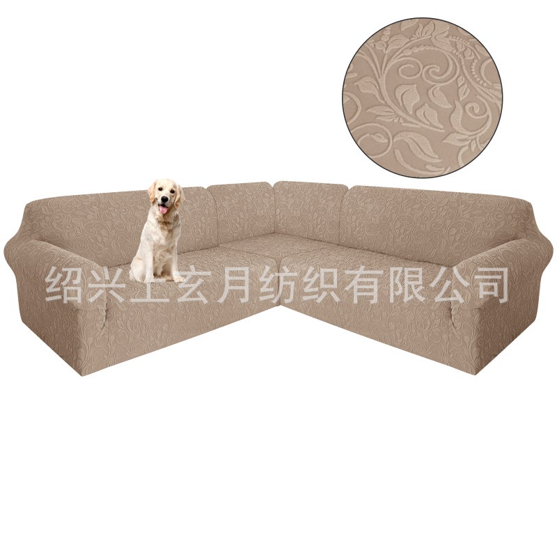 73Hours Rattan Flower Elastic 5-Seater 7-Seater L-Shaped Sofa Cover Anti-Fouling Anti-Slip All-Inclusive Sofa Chaise L-Shaped Protective Cover - Image 1