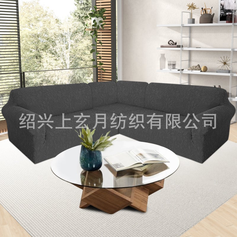 73Hours Rattan Flower Elastic 5-Seater 7-Seater L-Shaped Sofa Cover Anti-Fouling Anti-Slip All-Inclusive Sofa Chaise L-Shaped Protective Cover - Image 2