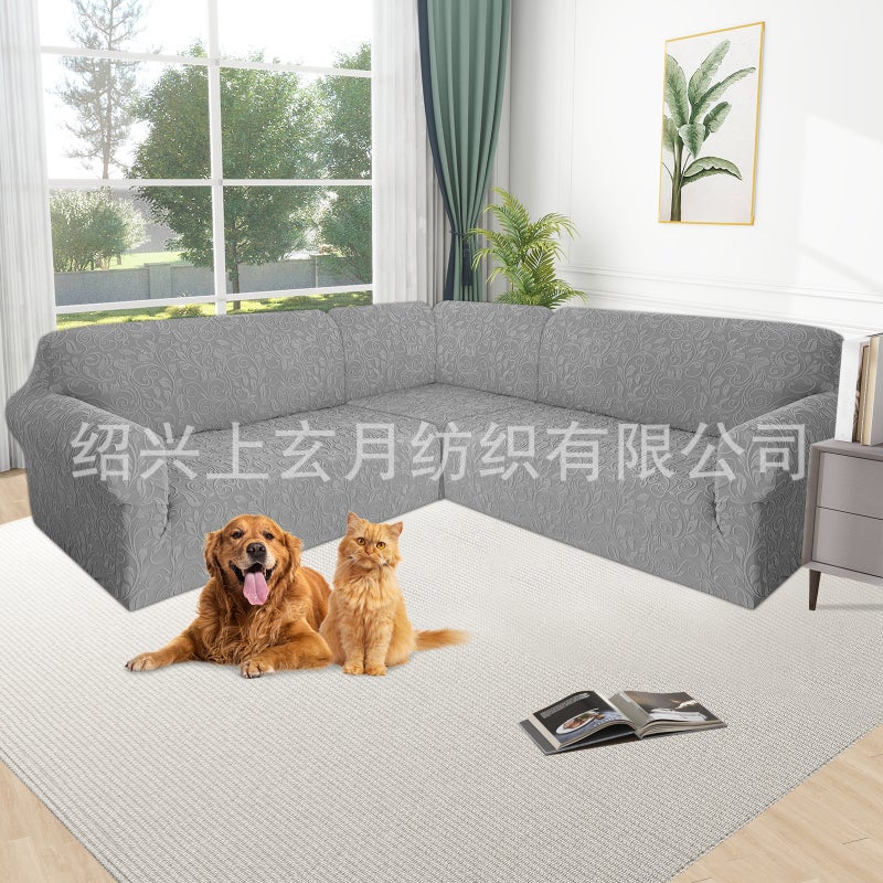 73Hours Rattan Flower Elastic 5-Seater 7-Seater L-Shaped Sofa Cover Anti-Fouling Anti-Slip All-Inclusive Sofa Chaise L-Shaped Protective Cover - Image 4